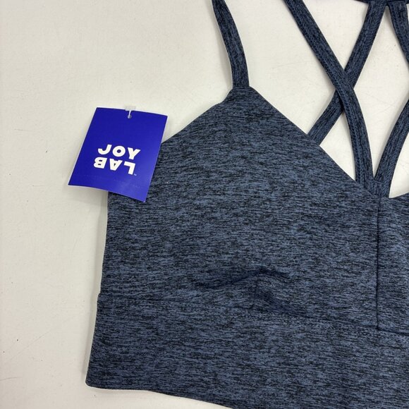 JoyLab Womens Size L Blue Strappy Sports Bra Activewear Padded Medium Support - Picture 2 of 5